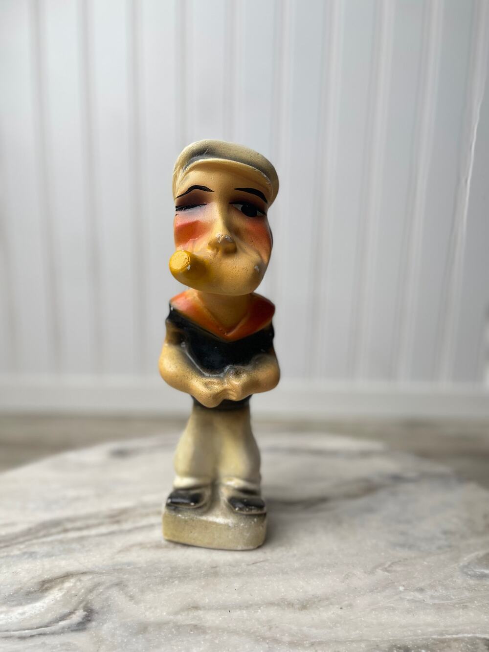 Popeye Sailor Chalkware Figurine 9 Inch Cartoon Character Collectible Vintage